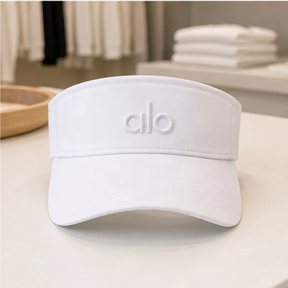 ALO Yoga White Studio Open Top Visor Hat Sporty